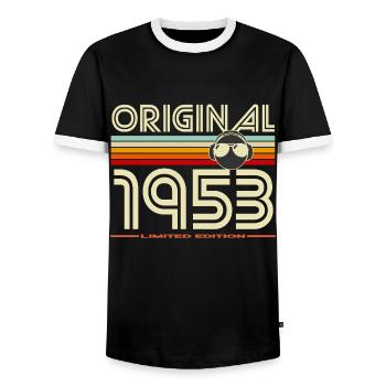 Original 1953 Édition Limitée - T-shirt contrasté Homme - noir/blanc - Devant - AI Model Female 172 light (172cm) & AI Model Male 178 light (178cm)