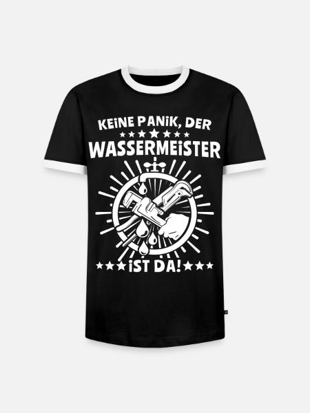 Wassermeister - Männer Kontrast-T-Shirt - Schwarz/Weiß