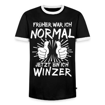 Winzer - Männer Kontrast-T-Shirt - Schwarz/Weiß - Vorne - AI Model Female 172 light (172cm) & AI Model Male 178 light (178cm)