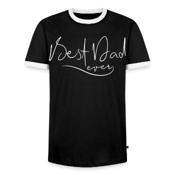 Best Dad Ever Gift Shirt - Men's Ringer Shirt - black/white - Front - AI Model Female 172 light (172cm) & AI Model Male 178 light (178cm)