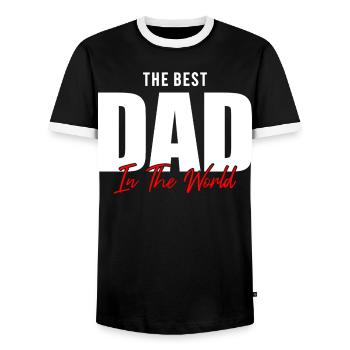 Feiert den besten Vater der Welt! Perfektes Geschenk - Männer Kontrast-T-Shirt - Schwarz/Weiß - Vorne - AI Model Female 172 light (172cm) & AI Model Male 178 light (178cm)