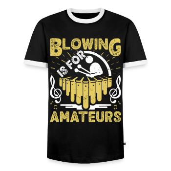 Marimba-Spieler-Blasen ist für Amateure. Percussion - Männer Kontrast-T-Shirt - Schwarz/Weiß - Vorne - AI Model Female 172 light (172cm) & AI Model Male 178 light (178cm)