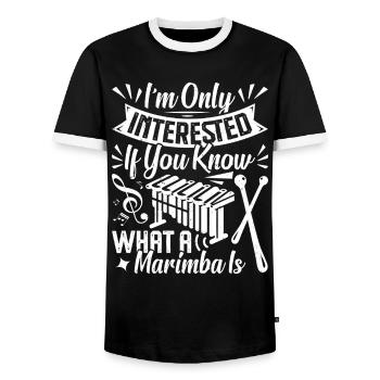 Marimbaspieler, Perkussionsinstrument-Musiker - Männer Kontrast-T-Shirt - Schwarz/Weiß - Vorne - AI Model Female 172 light (172cm) & AI Model Male 178 light (178cm)