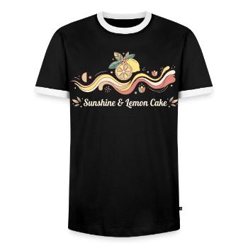 Sunshine and Lemon Cake Summer - Men's Ringer Shirt - black/white - Front - AI Model Female 172 light (172cm) & AI Model Male 178 light (178cm)