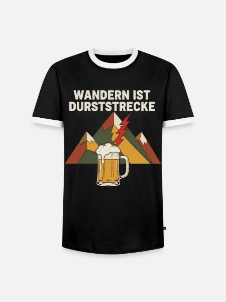 Wandern ist Durststrecke Bier Berge - Männer Kontrast-T-Shirt - Schwarz/Weiß