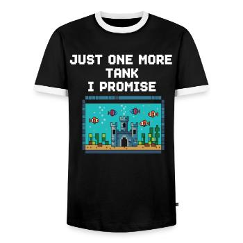 Aquarium Gamer Saying - Men's Ringer Shirt - black/white - Front - AI Model Female 172 light (172cm) & AI Model Male 178 light (178cm)