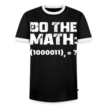 Do The Math Binary System - Men's Ringer Shirt - black/white - Front - AI Model Female 172 light (172cm) & AI Model Male 178 light (178cm)