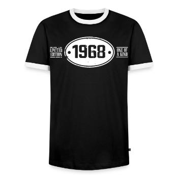 1968 Geburtstag 1968 - Männer Kontrast-T-Shirt - Schwarz/Weiß - Vorne - AI Model Female 172 light (172cm) & AI Model Male 178 light (178cm)