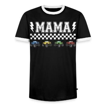 Monster Truck Mom Cool Mom Design Tout-terrain - T-shirt contrasté Homme - noir/blanc - Devant - AI Model Female 172 light (172cm) & AI Model Male 178 light (178cm)