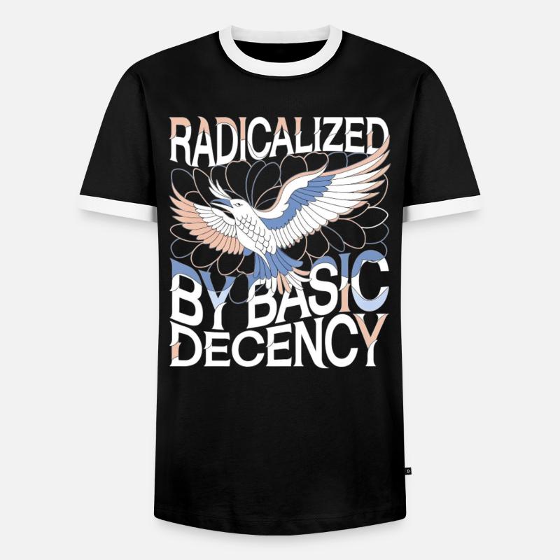 Radicalized by Basic Decency Statement Kunst - Männer Kontrast-T-Shirt - Schwarz/Weiß