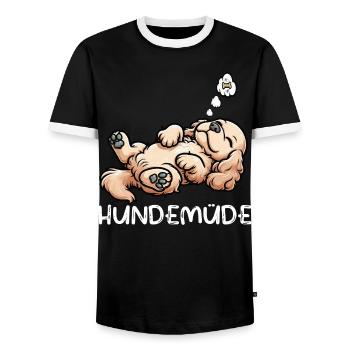 Hundemüde Cocker Spaniel Cockerhund Cockerbesitzer - Männer Kontrast-T-Shirt - Schwarz/Weiß - Vorne - AI Model Female 172 light (172cm) & AI Model Male 178 light (178cm)