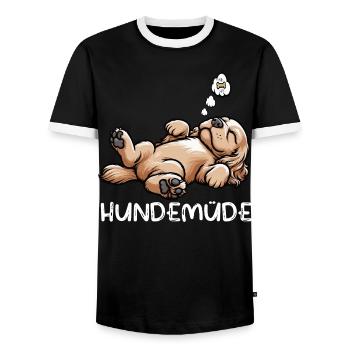 Hundemüde Cocker Spaniel Cockerhund Cockerbesitzer - Männer Kontrast-T-Shirt - Schwarz/Weiß - Vorne - AI Model Female 172 light (172cm) & AI Model Male 178 light (178cm)