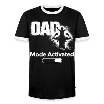 Dad Mode Activated Shirt Funny Father Gift - Men's Ringer Shirt - black/white - Front - AI Model Female 172 light (172cm) & AI Model Male 178 light (178cm)