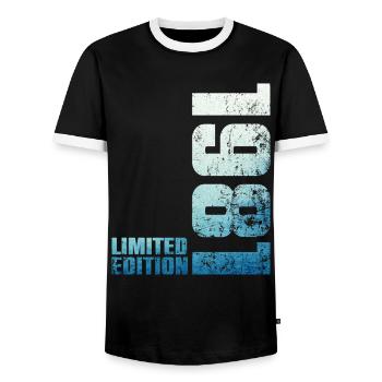 45ème Anniversaire Homme Femme 45 ans 1981 Cadeau - T-shirt contrasté Homme - noir/blanc - Devant - AI Model Female 172 light (172cm) & AI Model Male 178 light (178cm)