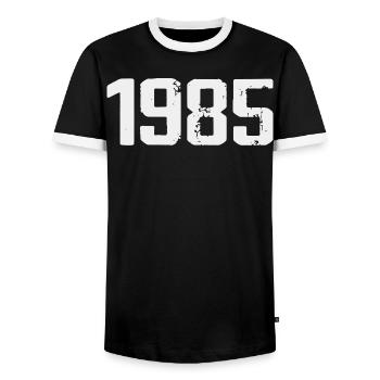 Legendär seit 1985, Vintage 1985, Retro 1985 - Männer Kontrast-T-Shirt - Schwarz/Weiß - Vorne - AI Model Female 172 light (172cm) & AI Model Male 178 light (178cm)