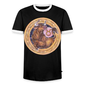 Zodiac Sign Zodiac Taurus Taurus Gift - Men's Ringer Shirt - black/white - Front - AI Model Female 172 light (172cm) & AI Model Male 178 light (178cm)