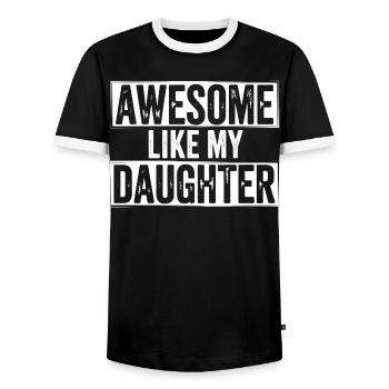 awesome like my  shirt gifts for dad from daughter - T-shirt contrasté Homme - noir/blanc - Devant - AI Model Female 172 light (172cm) & AI Model Male 178 light (178cm)