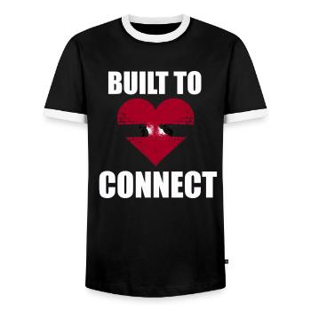 Construit pour connecter L’amour demande du travail Lien fort - T-shirt contrasté Homme - noir/blanc - Devant - AI Model Female 172 light (172cm) & AI Model Male 178 light (178cm)