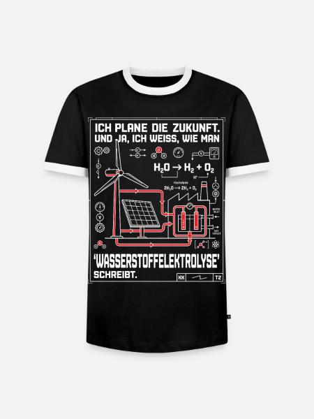 Ingenieur Plan Wasserstoffelektrolyse - Männer Kontrast-T-Shirt - Schwarz/Weiß