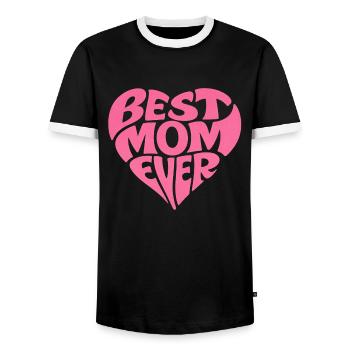 Meilleur cadeau de fête des mères pour un cœur de maman - T-shirt contrasté Homme - noir/blanc - Devant - AI Model Female 172 light (172cm) & AI Model Male 178 light (178cm)