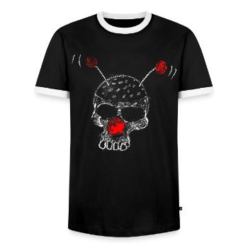 Crâne clownesque - T-shirt contrasté Homme - noir/blanc - Devant - AI Model Female 172 light (172cm) & AI Model Male 178 light (178cm)