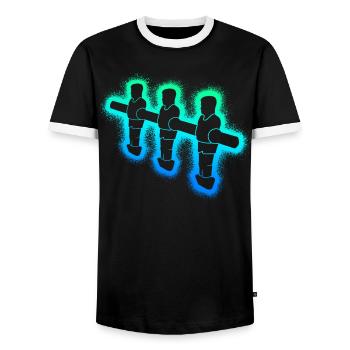 Baby-foot garçons Enfants de football de table - T-shirt contrasté Homme - noir/blanc - Devant - AI Model Female 172 light (172cm) & AI Model Male 178 light (178cm)
