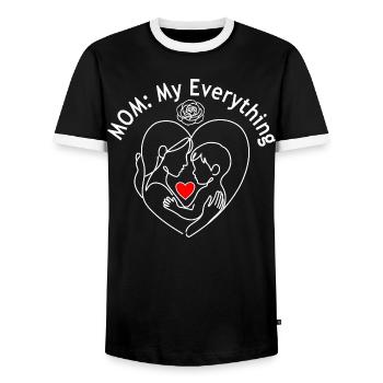 My Everything: Mom's Love - Men's Ringer Shirt - black/white - Front - AI Model Female 172 light (172cm) & AI Model Male 178 light (178cm)