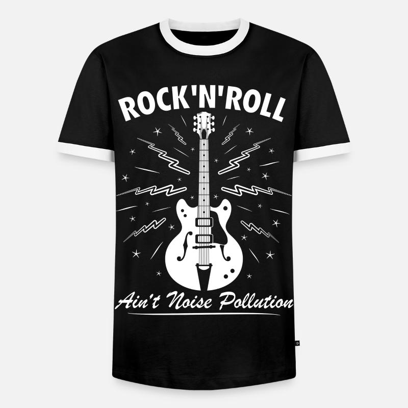 Rock 'n' Roll ist keine Lärmbelastung - Männer Kontrast-T-Shirt - Schwarz/Weiß