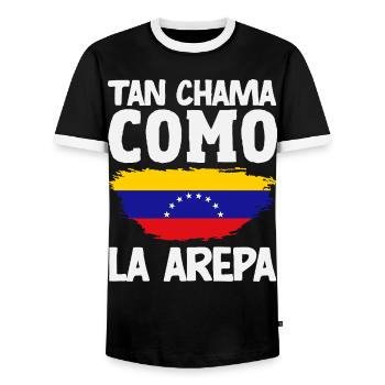 Venezuela Flagge Stolz & Heimat Venezuela - Männer Kontrast-T-Shirt - Schwarz/Weiß - Vorne - AI Model Female 172 light (172cm) & AI Model Male 178 light (178cm)