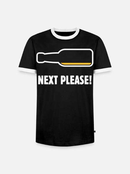 Next Please! (Beer / Beer / NEG 2C) - Men's Ringer Shirt - black/white