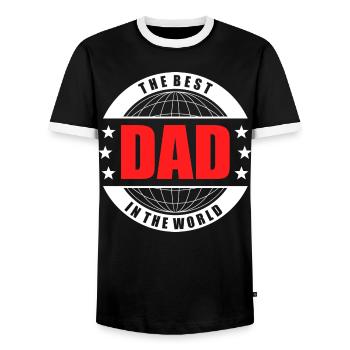Der beste Vater der Welt – Nummer eins Vater - Männer Kontrast-T-Shirt - Schwarz/Weiß - Vorne - AI Model Female 172 light (172cm) & AI Model Male 178 light (178cm)