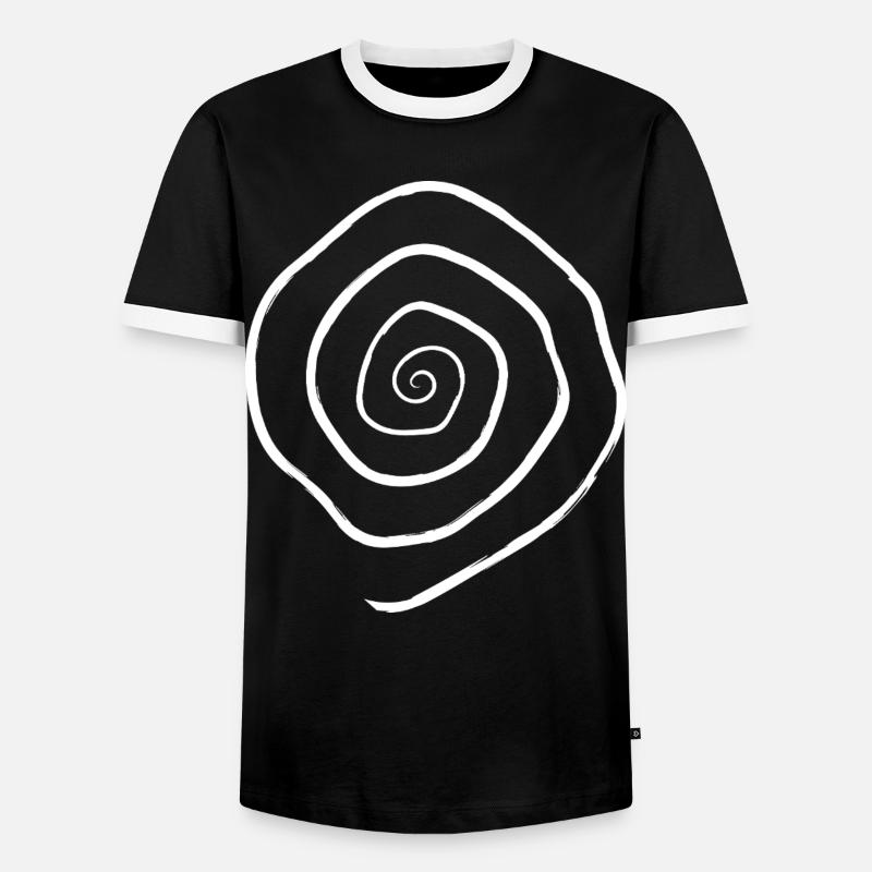 Spirale - Männer Kontrast-T-Shirt - Schwarz/Weiß