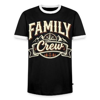 Ancre de boussole vintage de l’équipe familiale - T-shirt contrasté Homme - noir/blanc - Devant - AI Model Female 172 light (172cm) & AI Model Male 178 light (178cm)