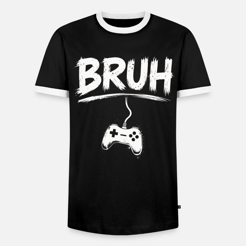 BRUH Gaming Controller Splash - Männer Kontrast-T-Shirt - Schwarz/Weiß