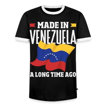 Venezuela Flag Pride & Home Venezuela - Men's Ringer Shirt - black/white - Front - AI Model Female 172 light (172cm) & AI Model Male 178 light (178cm)