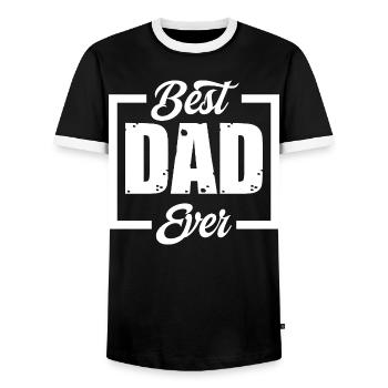 The Best Dad Ever Proud Daughter - Men's Ringer Shirt - black/white - Front - AI Model Female 172 light (172cm) & AI Model Male 178 light (178cm)