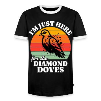 Funny Diamond Dove Sayings - Men's Ringer Shirt - black/white - Front - AI Model Female 172 light (172cm) & AI Model Male 178 light (178cm)