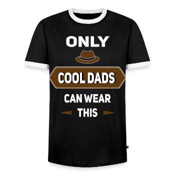 Nur coole Väter können das tragen - Vatertag Idee - Männer Kontrast-T-Shirt - Schwarz/Weiß - Vorne - AI Model Female 172 light (172cm) & AI Model Male 178 light (178cm)