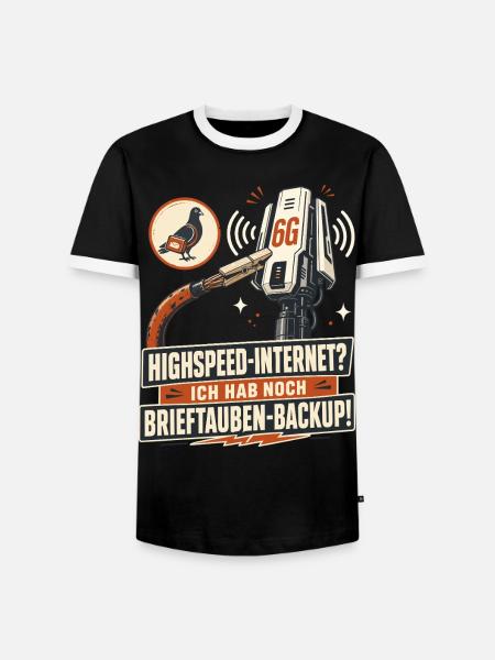 Brieftauben Backup Für Highspeed Internet. - Männer Kontrast-T-Shirt - Schwarz/Weiß