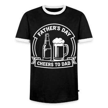 FATHER'S DAY CHEERS TO DAD Emblem for Fathers - Men's Ringer Shirt - black/white - Front - AI Model Female 172 light (172cm) & AI Model Male 178 light (178cm)