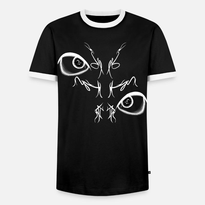 Night Bird Duo Lights (Reverse) - Men's Ringer Shirt - black/white