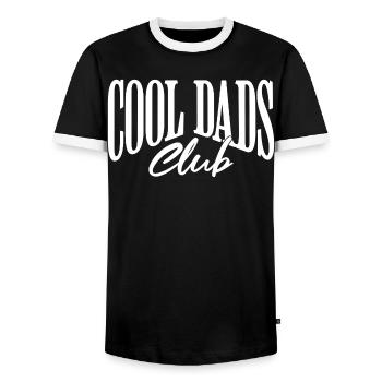 Cool Dads Club - Männer Kontrast-T-Shirt - Schwarz/Weiß - Vorne - AI Model Female 172 light (172cm) & AI Model Male 178 light (178cm)