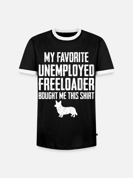 Lustiger Corgi-Schmarotzer - Männer Kontrast-T-Shirt - Schwarz/Weiß