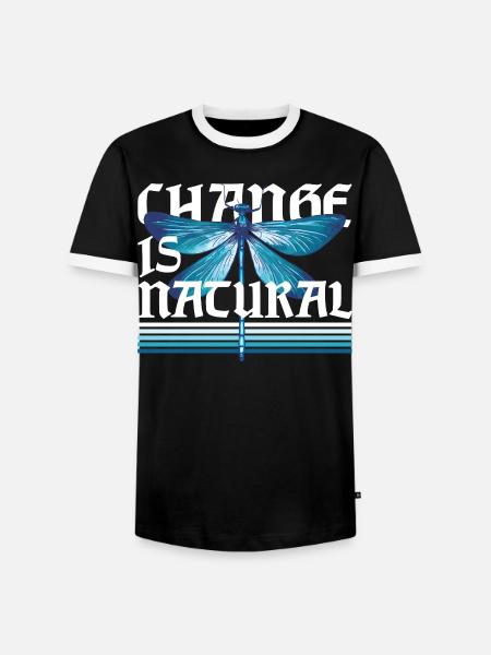 Libelle Libellen Change Is Natural - Männer Kontrast-T-Shirt - Schwarz/Weiß