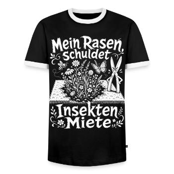 Wilde Wiese gegen Einheitsrasen - Männer Kontrast-T-Shirt - Schwarz/Weiß - Vorne - AI Model Female 172 light (172cm) & AI Model Male 178 light (178cm)