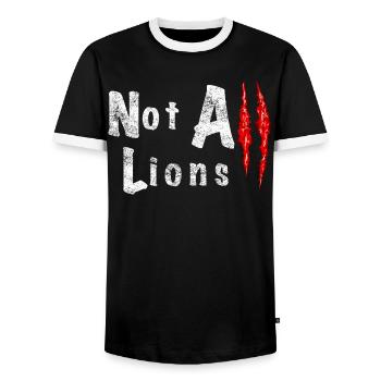 Not All Lions 2... - Men's Ringer Shirt - black/white - Front - AI Model Female 172 light (172cm) & AI Model Male 178 light (178cm)