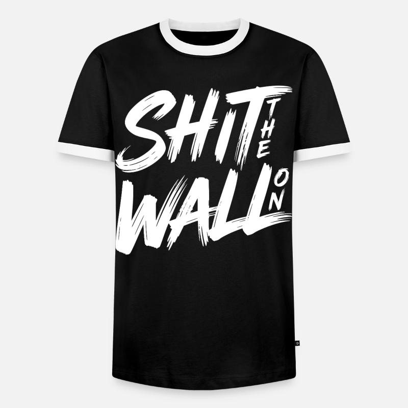 Shit the wall on - Men's Ringer Shirt - black/white