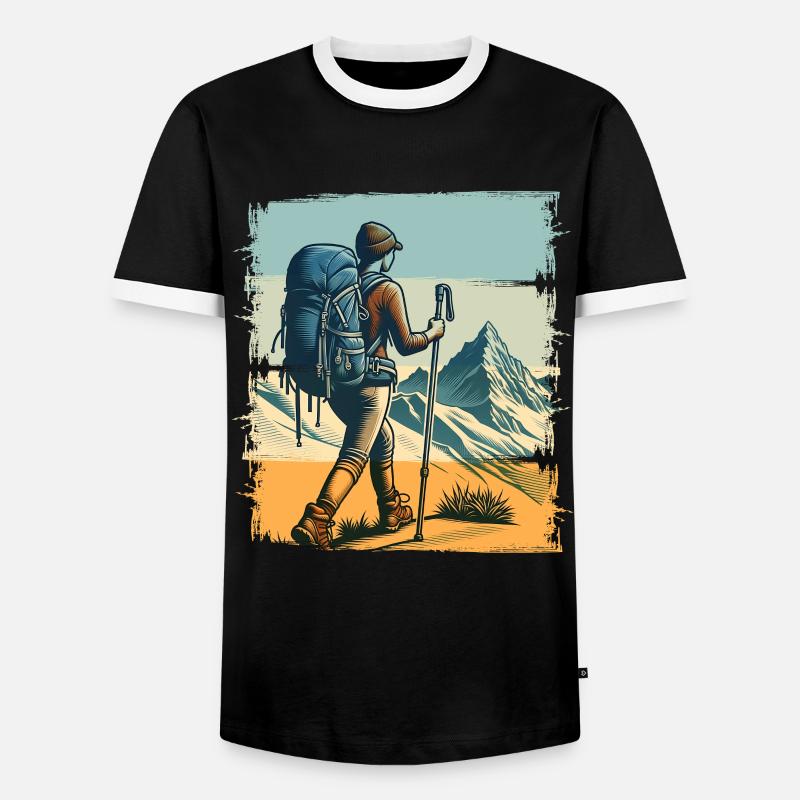 Wander - Men's Ringer Shirt - black/white