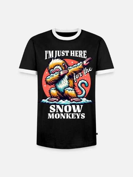 Lustige Schneeaffe Sprüche - Männer Kontrast-T-Shirt - Schwarz/Weiß