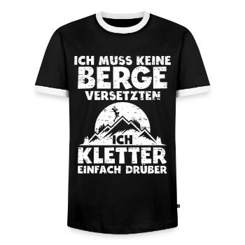 Kletter Geburtstags-Geschenk – Ich kletter drüber - Männer Kontrast-T-Shirt - Schwarz/Weiß - Vorne - AI Model Female 172 light (172cm) & AI Model Male 178 light (178cm)